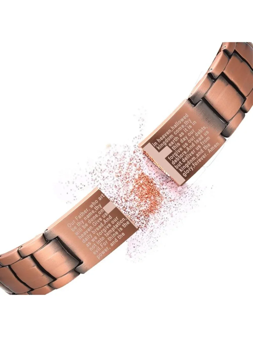 Men's Magnetic Copper Bracelet with Cross Design | Adjustable, 99.9% Pure